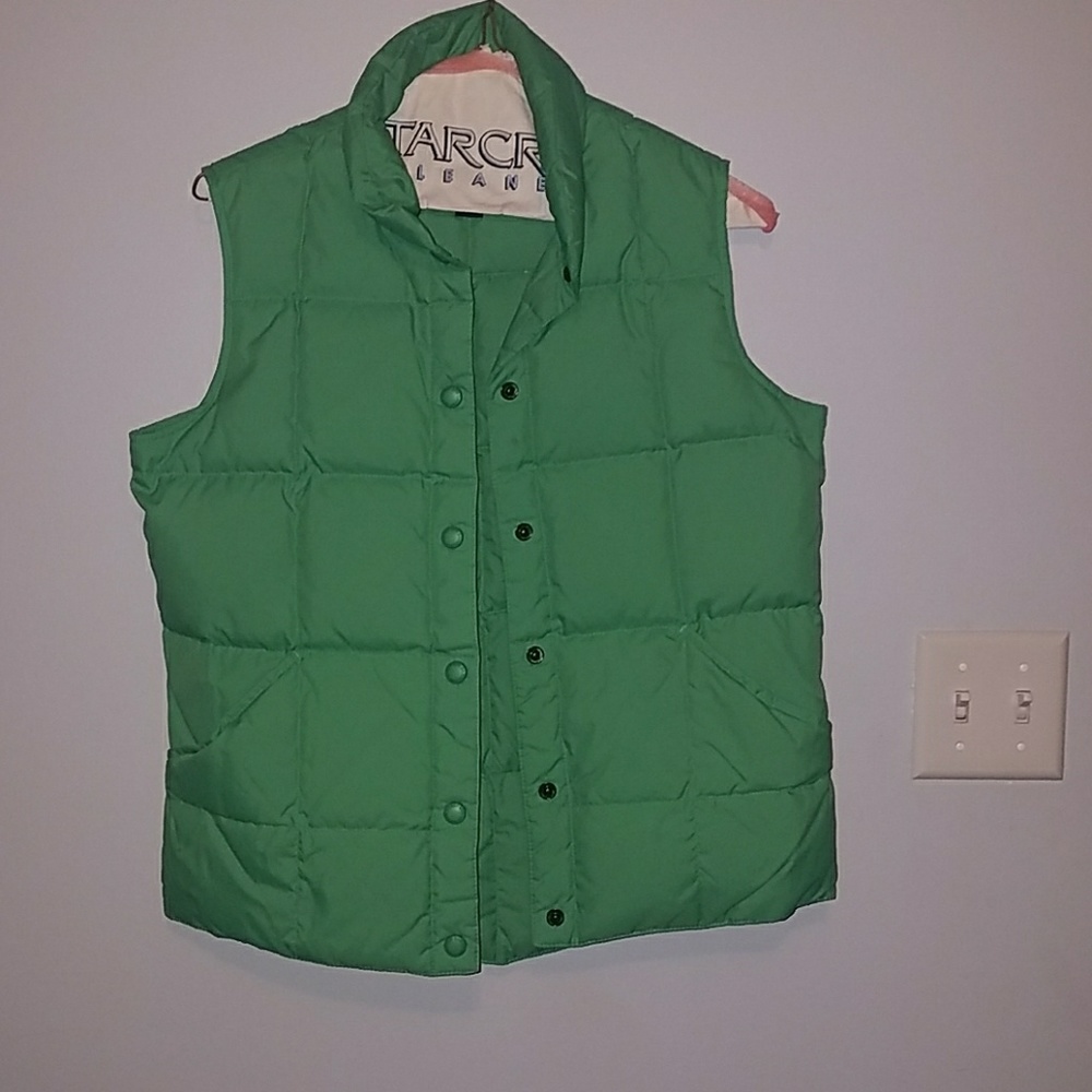 Green lands end puffer vest size xs 2-4